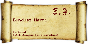 Bundusz Harri névjegykártya